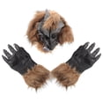 thumbnail image 1 of 1 Conjunto de máscara de lobo y guantes con garras para Halloween, cosplay, disfraces de animales de terror para adultos. El color puede variar., 1 of 8