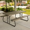 thumbnail image 4 of Lifetime 6 Foot Folding Polyethylene Picnic Table, Brown (60105), 4 of 12