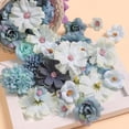 thumbnail image 4 of 20 Pcs Artificial Flowers Combo Fake Silk Peony Flower Heads Bulk Handmade Rose Heads for Wedding Bouquet Arrangements Floral Backdrop Bridal Shower Birthday Party Decor Blue, 4 of 7