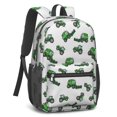 thumbnail image 2 of Tractor and Tractors White Pattern 17" School Backpacks for Teens,Waterproof Oxford Fabric,S-Shape Padded Straps for School,Travel,Hiking,Camping, 2 of 6