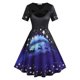thumbnail image 1 of Vestido Talla Extra Estampado Reno Cruzado Luna Rosegal  Vestidos Estampados Tallas Grandes, 1 of 5