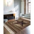 thumbnail image 4 of Western Star Retro Large Area Rug 4x6ft Woven Runner Rug,Brown Vintage Wood Grain Washable Living Room Bedroom Kitchen Bathroom Classroom Carpet with Tassels,Indoor Outdoor Throw Door Mat, 4 of 5