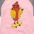 thumbnail image 3 of Instant Message - Hot Dog Skater - Toddler And Youth Girls Raglan Graphic T-Shirt, 3 of 5