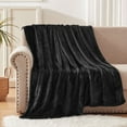 thumbnail image 3 of Exclusivo Mezcla Fleece Throw Blanket for Couch, Sofa, 300GSM Super Soft and Warm Blankets, Black Throw All Season Use, Cozy, Plush, Lightweight, 50x60 Inches, 3 of 8