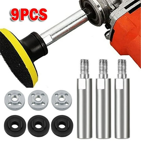 

9Pcs Angle Grinder Extension Connecting Rod 80mm M10 Thread Shaft Polisher Lock