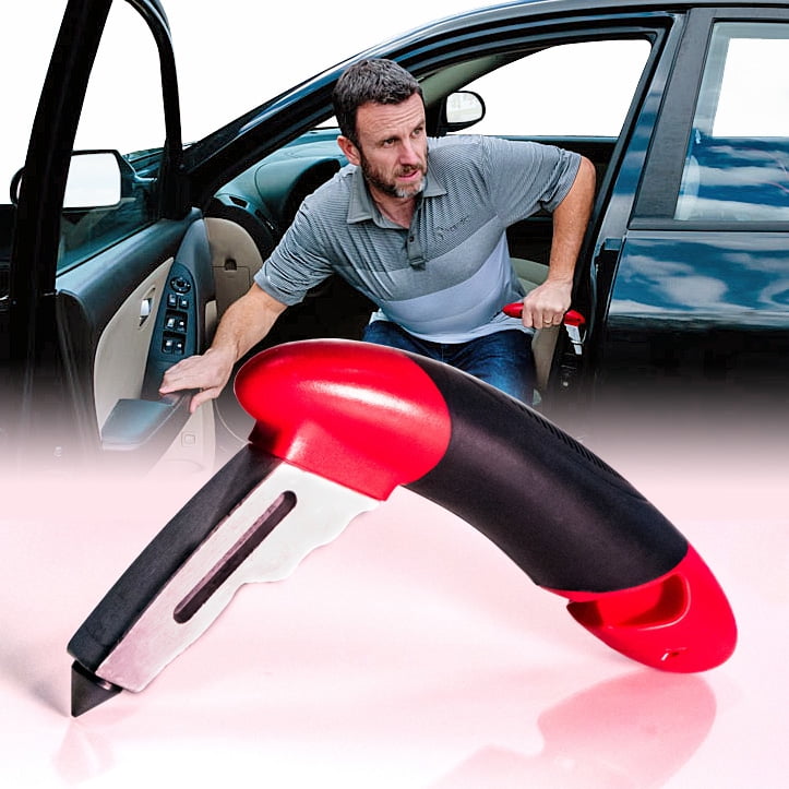 Portable Car Handle Mobility Aid Auto Flashlight Glass Breaker Seatbelt Bar Cane 