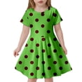 thumbnail image 2 of Dresses for Girls Children's Fashion Polka Dot Print Slim Short Sleeve Kids Clothing, 2 of 4