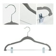 thumbnail image 3 of Unique Bargains Non-Slip Flocked Hangers with Pinch Clips 10 Packs Gray, 3 of 6