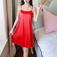 thumbnail image 6 of LIaqionyy Women Mini Slip Sleepwear Spaghetti Strap Satin Nightgown Scoop Neck Babydoll Dress Chemise Nightwear, 6 of 6