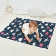 thumbnail image 2 of DarkBlue Cartoon Dinosaurs SpeechBubbles Pattern Blanket,Comfortable Soft Flannel Throw Blanket,All Season,Warm Lightweight Blankets for Sofa Bed Couch Living Room Chair,30"x40", 2 of 4