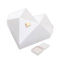 thumbnail image 1 of Caja para anillos con forma de corazón poliédrico, romántica, con forro de terciopelo, geométrica, para bodas, compromisos y propuestas., 1 of 8