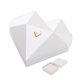 thumbnail image 1 of Caja para anillos con forma de corazón poliédrico, romántica, con forro de terciopelo, geométrica, para bodas, compromisos y propuestas., 1 of 8
