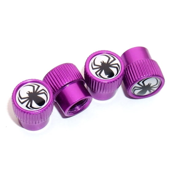 4pcs Universal Fit Spider Car Wheels Tire Air Valve Caps Stem Dust Cover Purple