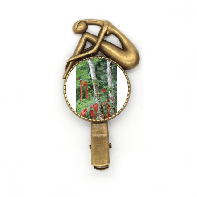 branch Rouge Épingle à Cheveux art Déco Mode Broche vintage Métal