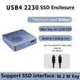 thumbnail image 1 of 40Gbps 2230 M.2 NVMe USB 4.0 SSD Enclosure with Cooling Fan Compatible with TB3/4 for Laptop Computer Game Camera, 1 of 8