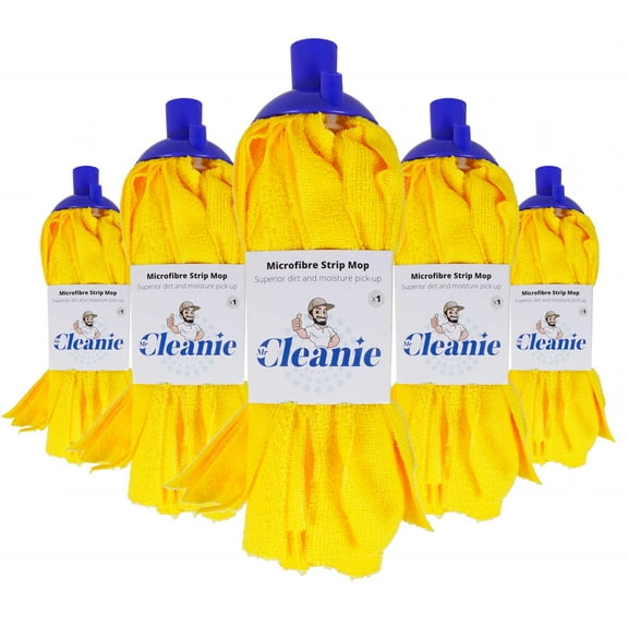 5 Pack. Microfibre Strip Mop - Superior dirt and moisture pick - up