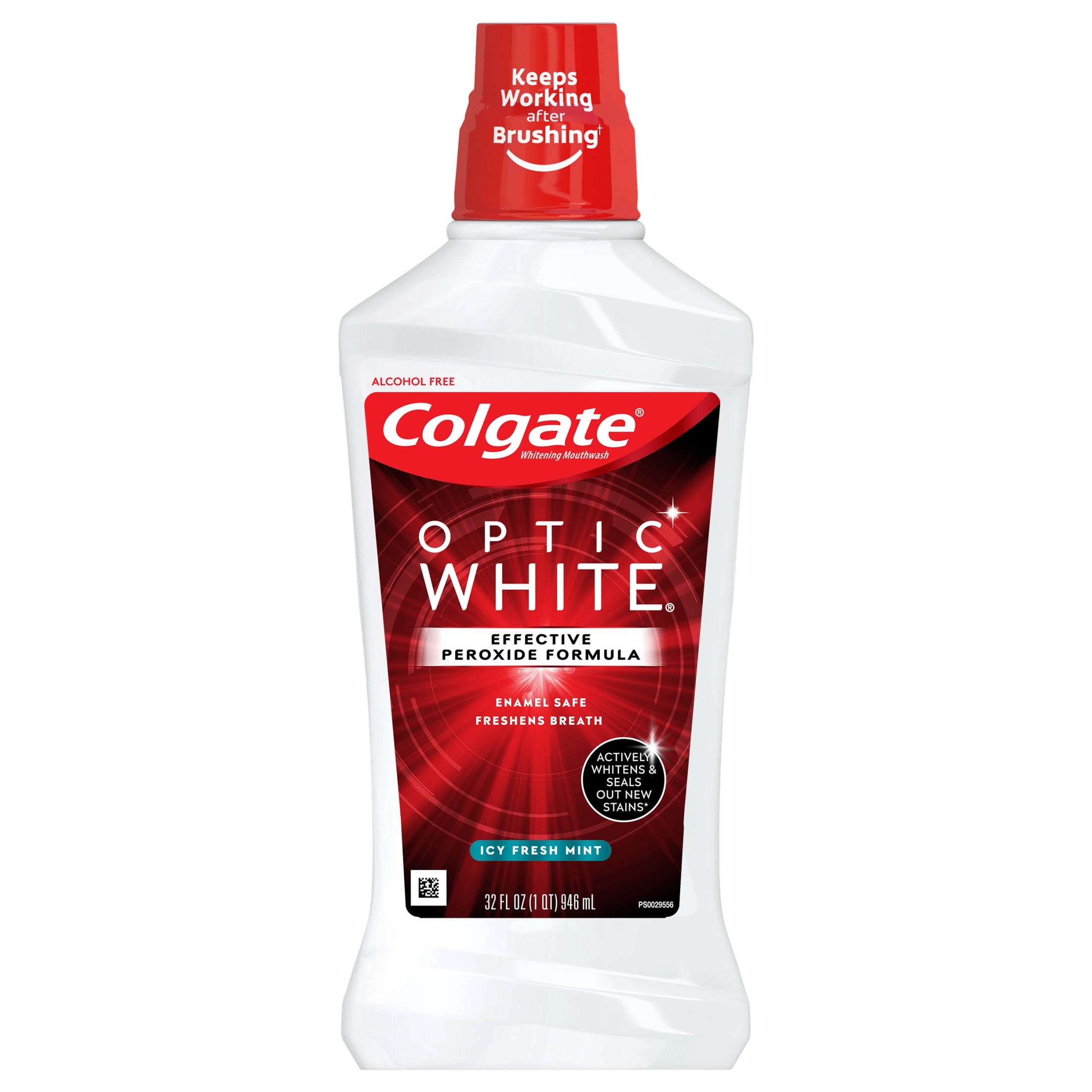(3 pack) Colgate Optic White Whitening Mouthwash, Fresh Mint, 32 fl oz