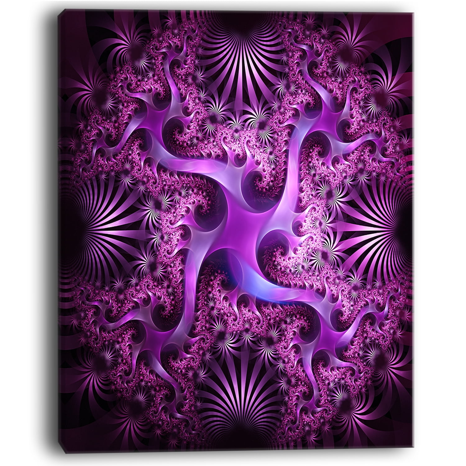 Glowing Purple Fractal Flower Design Abstract Wall Art Canvas Walmart Canada