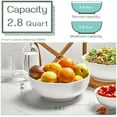 thumbnail image 3 of Gragaskl Serving Bowls, 9.5" Large Salad Bowls for Entertaining, Side Dishes, Pho, Pasta, Centerpiece Bowls for Dinner Parties, Kitchen Decor, Microwave & Dishwasher Safe, White, 3 of 6