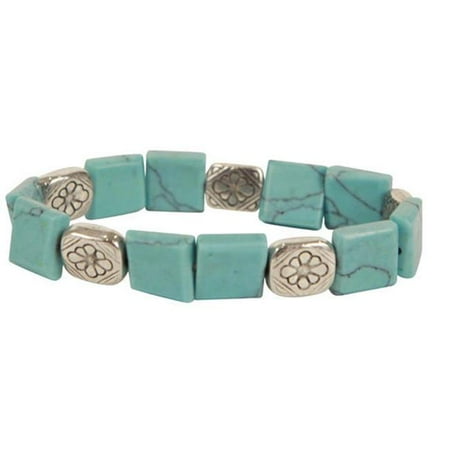 290-TBFLT Bret Roberts Turquoise Square Cut Bracelet