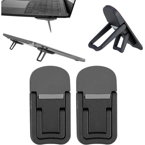 NOGIS 2pcs Flip Computer Keyboard Stand for Desktop, Mini Laptop Cooling Leg Rack Invisible Heightened Dual Tilted Adjustable Keyboard Feet Riser Ergonomic Office Desk Accessories for Notebook