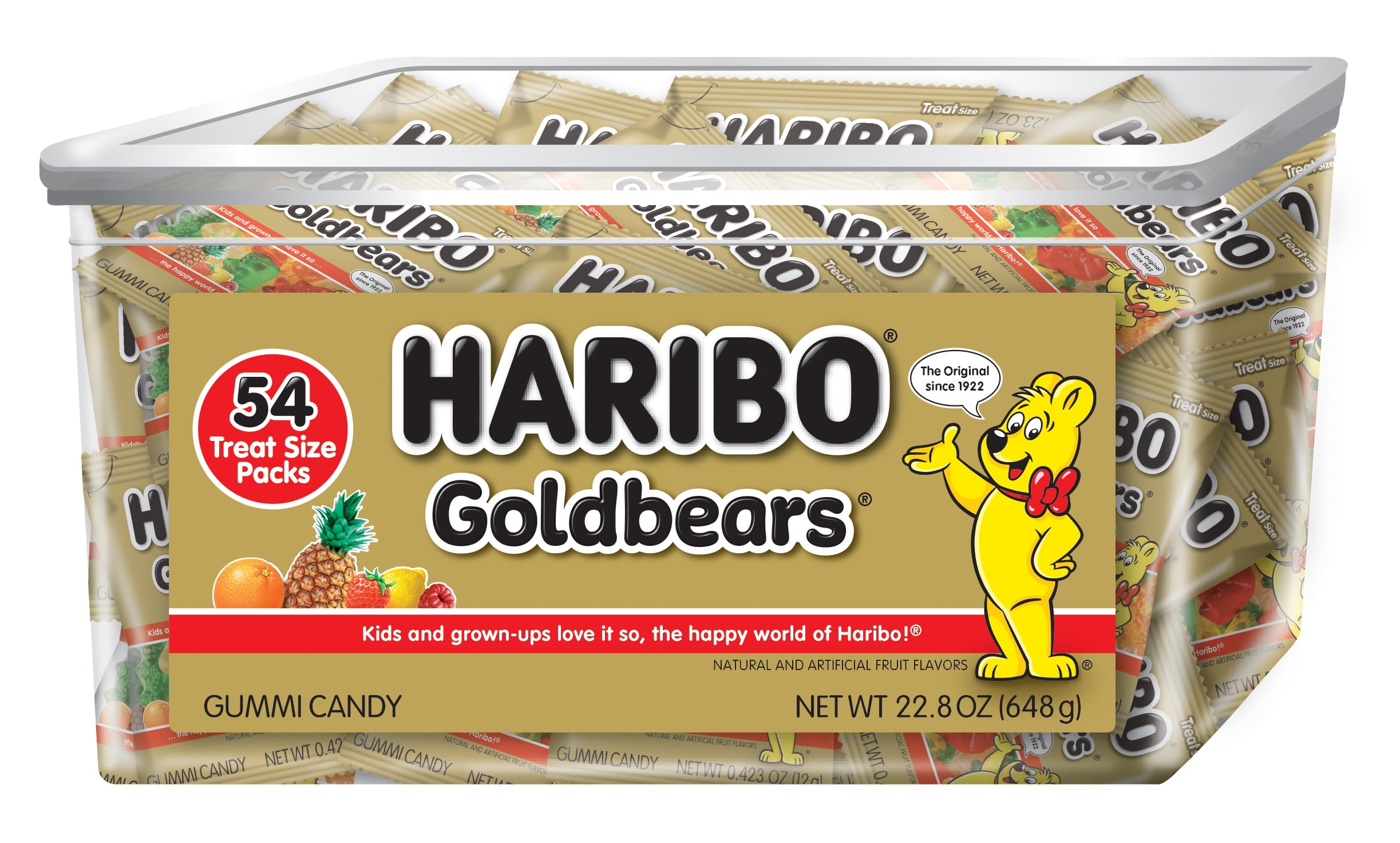 Haribo Goldbears Gummy Candy Original Flavors Tub 54 Ct