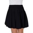 thumbnail image 7 of Women Casual Mini Stretch Waist Flared Plain Pleated Skater Skirt (Medium, Black), 7 of 7