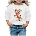 thumbnail image 1 of MIASHUI Sweatshirts de Noël pour Enfants Pull Imprimé Décontracté à Manches Longues, Blanc, 4-5 Ans, 1 of 4