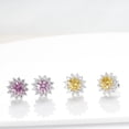 thumbnail image 5 of S925 Sterling Silver Mosan Diamond Earrings 1 Carat 6.5 Mmx2 Sunflower Round Pink Color Moissanite Earrings, 5 of 5