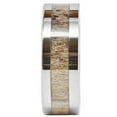 thumbnail image 3 of 100S JEWELRY Mens Tungsten Ring Deer Antler Inlaid Wedding Band Hammer Flat Band Size 8-16, 3 of 6