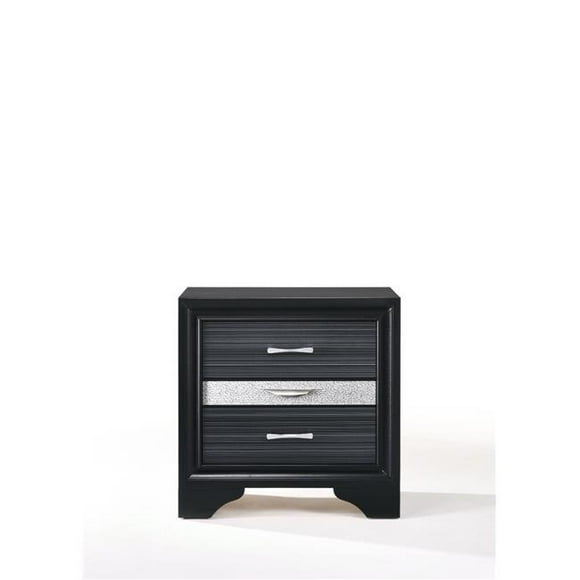 17 x 26 x 26 in. Black Wood Nightstand