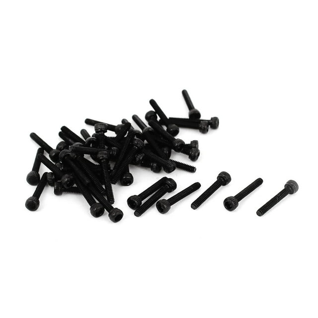 M1.6 x 10 Tornillo de cabeza hexagonal de acero aleado, tornillos de máquina, negro, 50 piezas