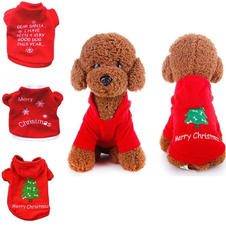 Spencer Pet Dog Christmas Pompon Hoodie Outfit Jacket Cat Puppy Clothes Winter Sweater Costume for Small Medium Dogs