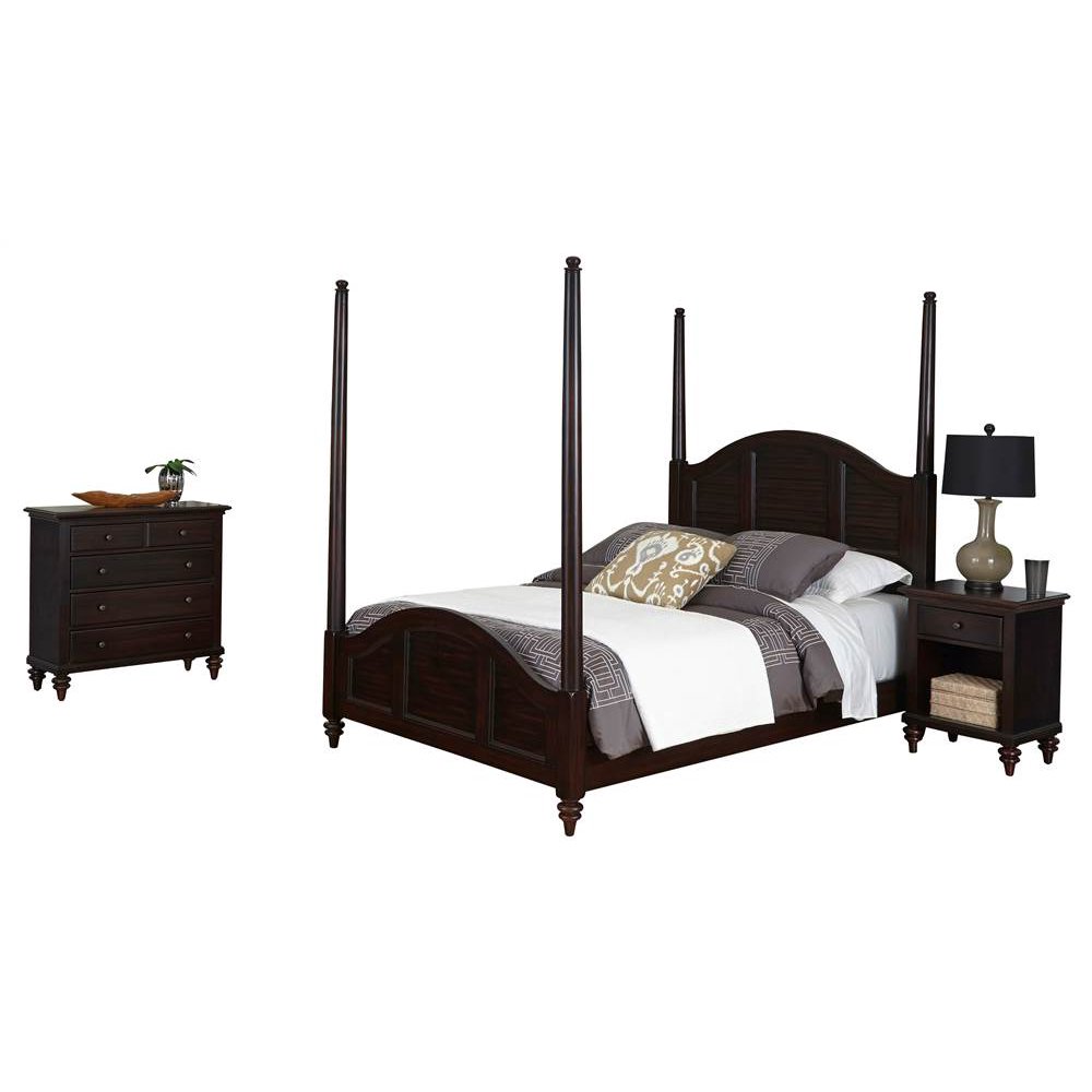 3-Pc Bedroom Set in Espresso Finish (Queen: 89.25 in. L x 63 in. W x 80