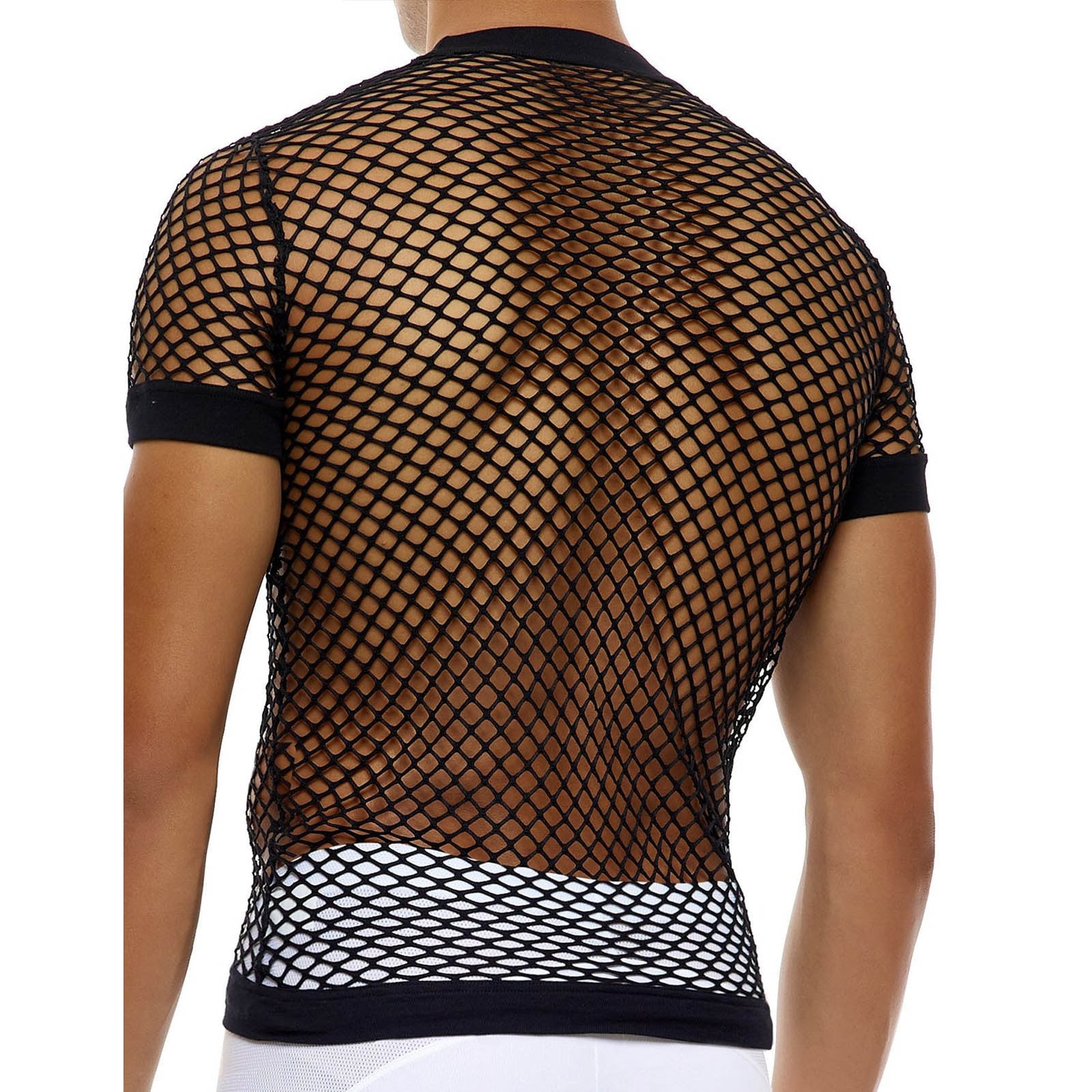 LSLJS Men's T-shirt en Maille Amusante Filet de Pêche Respirant