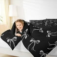 thumbnail image 4 of Feelyou Cool Girl Bowknot Queen Comforter Set, Fashion Princess Ribbon Bedding Sets, Kawaii Bow-tie Bow Black Reversible Bedding Comforter Set, Luxury Bedroom Decor, 3 Pieces, 4 of 8