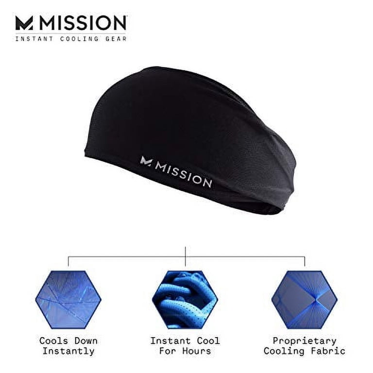 MISSION Cooling Tapered Headband, Cools when Wet, UPF 50, No Slip