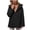 Black, variant on LEBONYARD Women's V-Neck Hoodie Casual Solid Long Sleeve Top Fashion Loose Fit Pocket Sweatshirts
