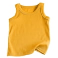 thumbnail image 4 of Tisuna Child Girls Summer Vest Tops Solid Color Sleeveless Crew Neck T Shirts Lightweight Stretchy Little Girls Holiday School Daily Wear Size 11-12 Years Yellow, 4 of 4
