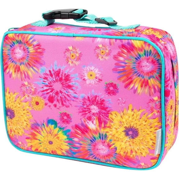 Bentology Lunch Box for Girls - Kids Insulated Lunch Box Tote Bag - Watercolor Flowers
