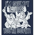 thumbnail image 2 of Men's Snow White and the Seven Dwarfs Grumpy & Dopey  Graphic Tee Navy Blue Heather Small, 2 of 4