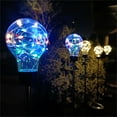 thumbnail image 5 of Solar Outdoor Lights - Crystal Cracked Glass LED Solar Garden Globe Lights, Color-Changing Solar Stake Ball Light Auto On/Off, Solar Pathway Lights for Landscape Patio Yard Halloween Decoration, 5 of 8