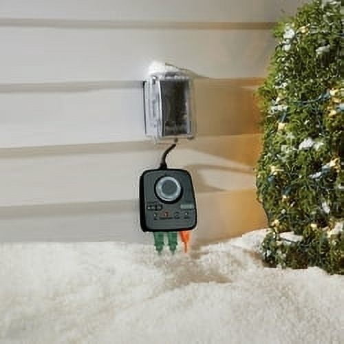 Outdoor 3-Outlet Mechanical Timer with 4 Lighting Programs, Black, by Holiday Time