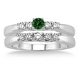 thumbnail image 2 of 1.50 Carat 6mm Round Cut Moissanite Diamond Engagement Ring Elegant 5 stone Bridal Set on 10k White Gold, 2 of 2