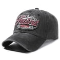 thumbnail image 2 of XIAOCHA Mens Distressed Patch Baseball Cap Adjustable Hat Band Outdoor Daily Dad Hat,Black, 2 of 8