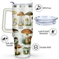 thumbnail image 3 of 40oz Colorful Botanical Mushroom Stainless Steel Flip Straw Tumbler Spill Proof Travel Cup Double Wall Vacuum Insulated Coffee Mug with Top Handle, 3 of 6