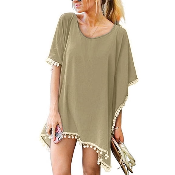 VISALY Swimwear Cover-Ups Womens Ponytail Baseball Caps | Hats Baseball Caps Women's Chiffon Tassel Ball Beach Cover Up Up Bikini Tassels Ball Cap Beach Hats Chiffon Cover Up for Women Dressy 1 Pack