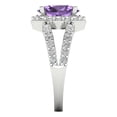 thumbnail image 3 of Solitaire with Accents Engagement Ring for Women - 2.6ct Simulated Alexandrite in 18K White Gold Promise Ring, 3 of 6