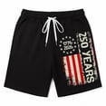 thumbnail image 3 of Mens Swim Trunks American 250th Anniversary Patriotic July 4th Print Double Layer Beach Shorts Black S, 3 of 4