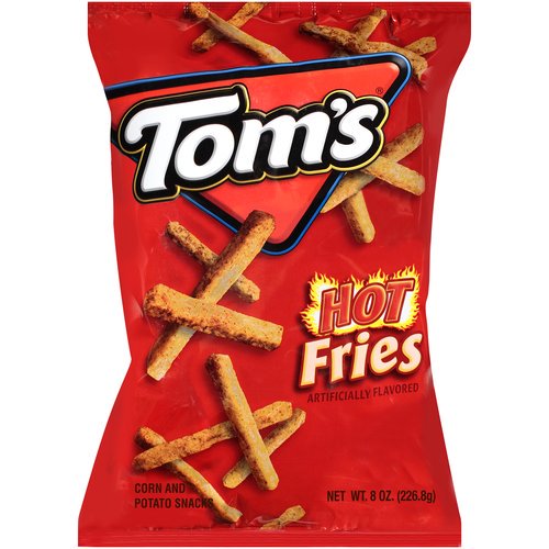 Tom's Hot Fries Corn and Potato Snacks, 8 Oz.